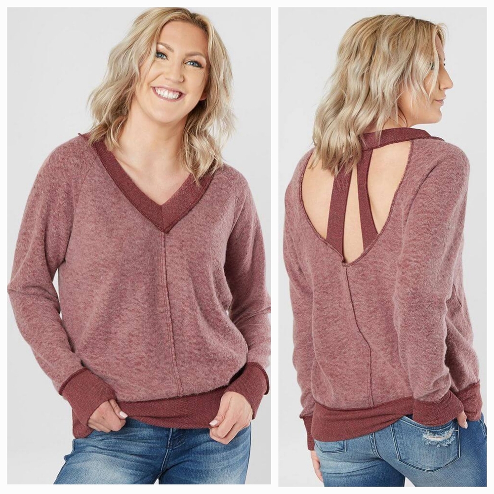 🤘THE BUCKLE🎸 EXCLUSIVE BKE REVERSE FLEECE TOP SWEATSHIRT L Large